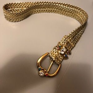 Vintage Gold belt with multicolored rhinestones